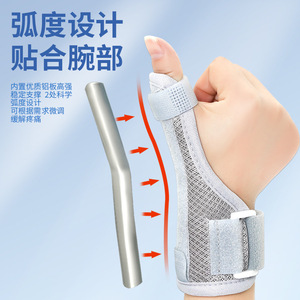 อุปกรณ์พยุงข้อมือแบบมีที่รองนิ้วหัวแม่มือ ระบายอากาศได้ ปรับได้ สำหรับผู้ใหญ่ ใช้สำหรับเล่นกีฬาและออกกำลังกาย สีเทาและสีดำ - Product Image 1