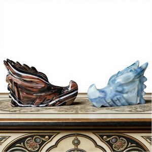 ขายส่งรูปปั้นหัวมังกรแกะสลักจากหินอาเกตคุณภาพสูง แบรนด์ Crystalhola ของที่ระลึกแฟชั่นทันสมัยตามหลักฮวงจุ้ย - Product Image 1