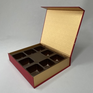 Sang trọng MOONCAKE Quà Tặng Bao bì hộp biểu tượng tùy chỉnh Lá Vàng Chất lượng cao có thể tái chế giấy carton cho bán buôn - Product Image 1