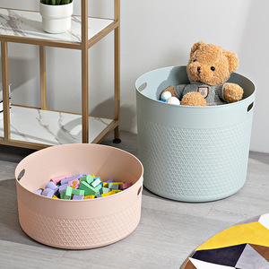 Laundry <b>Basket</b> Round Portable Waterproof Clothing Organizer <b>Large</b> Size Storage <b>Basket</b> For Dirty Clothes And Toys - Product Image 2