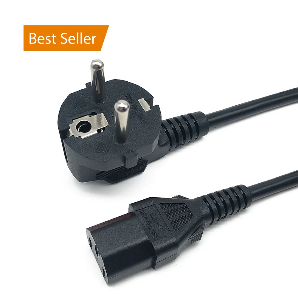 1.8 3 Meter Euro Schuko 3 Pin AC Cable Right Angled Eu Female IEC60320 C13 Socket Connector Power Cord für Computer