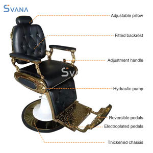 Muebles de salón, peluquería Vintage, sillas de peluquero antiguas, silla de peluquero con Base de acero inoxidable negra duradera - Product Image 2