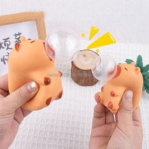 Llavero de PVC con diseño de animales de dibujos animados para niños, juguete creativo antiestrés de burbujas pequeñas para apretar, unisex, para edades de 2 a 4 años, venta al por mayor. - Product Image 1