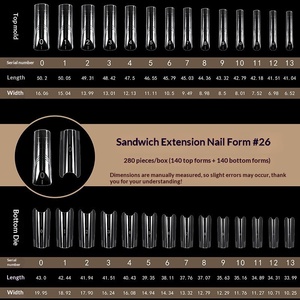 280Pcs Transparent Sandwich <b>Nail</b> <b>Extension</b> Molds with Scale Clear Dual Forms for Quick Building <b>Nails</b> - Product Image 5