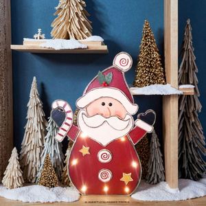Décorations suspendues en bois de bonhomme de neige de Noël avec lumières pour la décoration des fêtes de Noël - Product Image 3