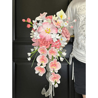 Kit de bouquet de mariée en cascade à faire soi-même pour l'enregistrement de mariage, matériaux faits à la main pour les demoiselles d'honneur ou les amis, bouquets de mariage