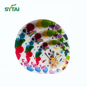 Décoration de <span class=keywords><strong>table</strong></span> de fête d'anniversaire de fête de bébé de forme spéciale personnalisée ensemble de vaisselle de Noël assiettes en papier jetables - Product Image 3