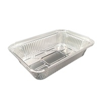 Barquette rectangulaire en aluminium jetable pour l'aviation commerciale, idéale pour le service de repas en vol et la restauration aérienne