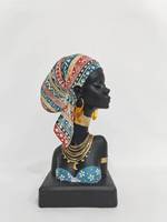 Nouveau buste de fille de style africain écologique décor d'ameublement en résine Style d'art populaire