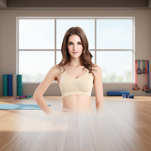 Soutien-gorge de sport sans couture pour femme, maintien léger, sans armatures, pour yoga et fitness, couleur chair, tailles S M L XL 2XL 3XL 4XL - Product Image 2