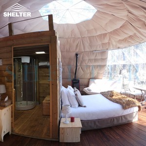Shelter Dome Project In <span class=keywords><strong>France</strong></span> Glamping Hotel Tente dôme géodésique <span class=keywords><strong>de</strong></span> 7m avec salle <span class=keywords><strong>de</strong></span> bain Tente dôme glamping - Product Image 2