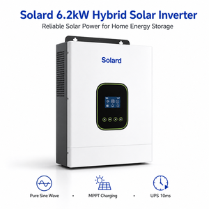 Convertisseur solaire hybride triphasé Solard 6,2 kW 51 Vdc, hors réseau/sur réseau, MPPT avec une efficacité de 90 % pour système de stockage d'énergie domestique - Product Image 1