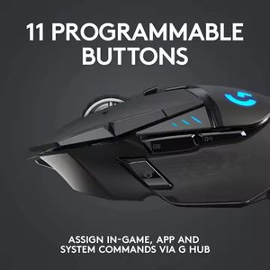 Original al por mayor de buena calidad <span class=keywords><strong>Logitech</strong></span> <span class=keywords><strong>G502</strong></span> <span class=keywords><strong>Lightspeed</strong></span> 25K Sensor de programación inalámbrica ratón de juego personalizado - Product Image 3