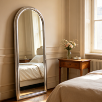 Miroir sur pied mural pleine longueur en métal doré ou argenté, grand format, personnalisé, pour la vente en gros