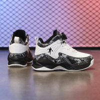 Chaussures de basket-ball pour enfants, baskets montantes à boutons pour garçons, baskets pour petits et grands enfants, tige en EVA, semelle intermédiaire en caoutchouc, tissu extensible en maille, sport