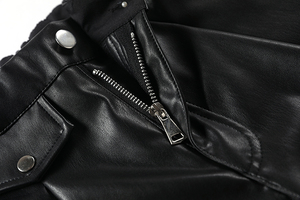 Mùa Xuân Anh Cổ Điển Cao Eo Da PU Quần Harem Phụ Nữ Quần Thời Trang Quần Phụ Nữ Mới Thời Trang Thẳng Quần Giản Dị - Product Image 4