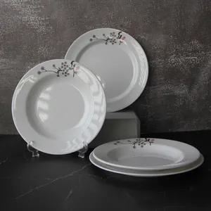 SEBEST Factory Wholesale Restaurant Dinner Plates Cheap White Melamine Plate Platos De Melamina Para Restaurante