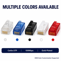 Conector RJ45 8P8C Cat5e a Precio Competitivo, Enchufe de Red UTP de Una Pieza Sin Blindaje para Sistema de Red Cat5e