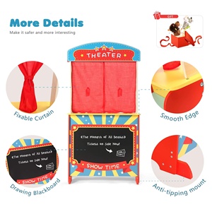 Vente chaude enfants jouets 2023 jouer au théâtre et deux marionnettes à main jouets <span class=keywords><strong>en</strong></span> <span class=keywords><strong>bois</strong></span> enfant drôle semblant jouer enfants jouets - Product Image 2