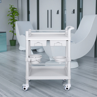 Chariot d'Anesthésie Multifonctionnel en Plastique ABS pour Hôpital, Chariot Médical d'Urgence pour Médicaments, Design Moderne, 4 Roulettes Individuelles