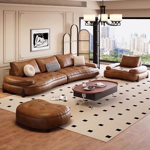 Set di Divani di Lusso in Pelle Bianca per <span class=keywords><strong>Soggiorno</strong></span>, Divani Moderni di Lusso in Pelle per Salotto - Product Image 5
