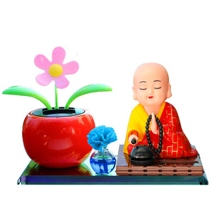 Solar Powered Mini Monk <b>Car</b> Decoration Plastic Personality <b>Ornament</b> Center Console Accessory - Product Image 5