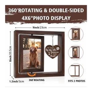 בעל צווארון שחור בעל מסגרת פאר תמונה ערכת דיו כלב קשת עץ הקשת שיער עטופה מתנה לחיות מחמד מסגרת מראה מותאם אישית - Product Image 6