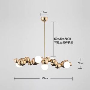 Estilo de lujo Decoración interior Hotel Villa forma de bola Lámpara de tira de LED de vidrio moderno - Product Image 3