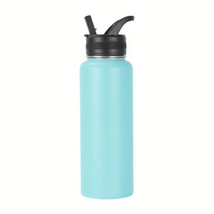 Botella de Agua Aislada Reutilizable Sin BPA, Botella de Agua de Metal, Vaso Deportivo de Acero Inoxidable con 2 Tapas - Product Image 1