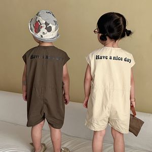 <span class=keywords><strong>Tuta</strong></span> Estiva 2026 in Cotone Puro per Neonati e Bambini, Stile Sottile, Tinta Unita, Lavata, per Esterni - Product Image 4