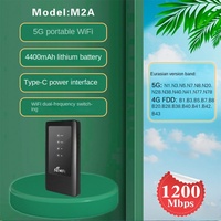 Routeur WiFi mobile portable M2A -5G, 4400Ah, super endurance, puce MTK, double fréquence, point d'accès extérieur, pare-feu, nouveau port WAN