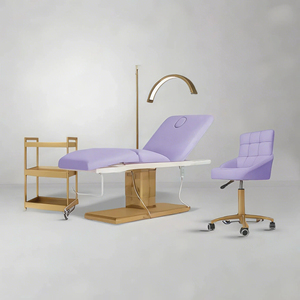 Chaise de lit facial de conception de haute qualité lit facial en mousse à mémoire beige pour salon de beauté - Product Image 2