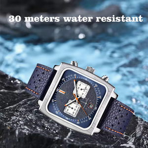 Montre pour homme d'affaires, design 2025, mouvement à quartz, boîtier en acier inoxydable, indicateur de date, chronographe, <span class=keywords><strong>chronomètre</strong></span>, finition brossée - Product Image 5