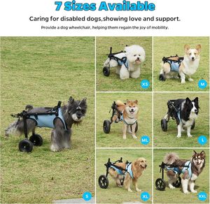 Fauteuil roulant léger pour animaux handicapés Équipement de marche assistée pour animaux de compagnie Fauteuil roulant pliable pour petits chiens - Product Image 4
