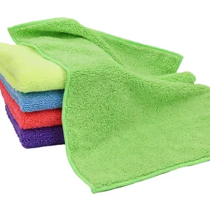 सस्ते Microfiber सफाई कपड़ा शोषक लंबी और छोटी ढेर 40*40cm 400gsm Edgeless कार धोने तौलिया लत्ता रसोई तौलिया