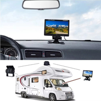 Sistema de Cámara de Visión Lateral AHD de 7 Pulgadas con Visión Nocturna de 18 IR, HD, IP68, Impermeable, Monitor de Pantalla Dividida, 12-24V, para RV/Camión/Autobús/Remolque