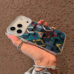 <span class=keywords><strong>Cover</strong></span> per cellulare IMD con motivo a cubo creativo, di tendenza, per <span class=keywords><strong>Apple</strong></span> <span class=keywords><strong>iPhone</strong></span> 17AIR 16PROMAX 15PRO 14PLUS 13 12 <span class=keywords><strong>11</strong></span> XSMAX - Product Image 1