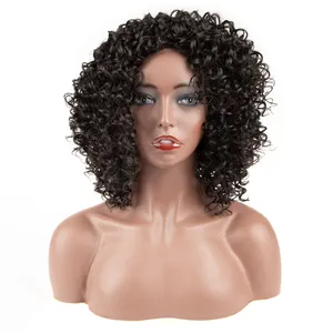 Noble Wigs with no Lace curly hair for woman machine made wholesale Synthetic long fiber wig girl hair cheap synthetic hair wigs