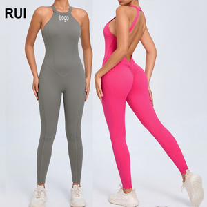 Ruiquwin ชุดจั๊มสูทโยคะชิ้นเดียวของผู้หญิงชุดบอดี้สูทใส่เล่นฟิตเนสเข้ายิมแบบย้อนกลับได้ระบายอากาศได้ดีชุดจั๊มสูทโยคะแบบชิ้นเดียว - Product Image 1