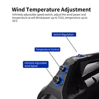 SGCB Sécheur Souffleur à Air Chaud pour Lavage de Voiture sur Roues, Sécheur de Détail pour Automobile avec Tuyau Long de 1,8 M