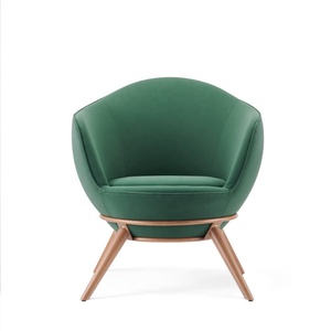Muebles de estilo moderno con marco de madera maciza, sofá de tela de terciopelo, silla de salón de ocio - Product Image 5