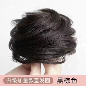 Chignon en cheveux humains naturels, volumineux et lisses, facile à poser pour femme, pour augmenter le volume des cheveux, perruque naturelle effet fleur. - Product Image 5