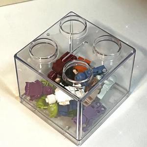 Decoración del hogar ornamento inastillable claro ahorro de dinero Banco diseño de bloques de construcción cuadrado transparente Caja de Ahorro para almacenamiento - Product Image 2