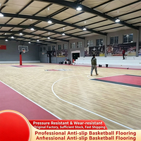 Revêtement de sol pour terrain de basketball HANLI en PVC à texture bois de 6,0 mm, tapis vinyle sportif ignifuge et absorbant les chocs, vente en gros