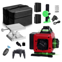 Niveau laser 4 D 360 Outil de mesure laser à nivellement automatique Vert 16 lignes 360 à nivellement automatique pour la construction