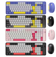 Applicable aux ensembles clavier et souris sans fil pour ordinateur Apple (86 touches) avec Bluetooth double mode et couleurs mélangées