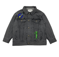 Veste en Denim Patchwork pour enfants, 3d, tissu dinosaure délavé en acide et 3d