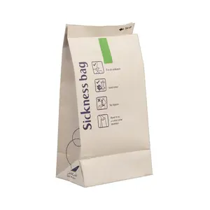 Airline Air Sickness Bag Custom Disposable Paper Airline Vomit Bag Airplane Barf Bag
