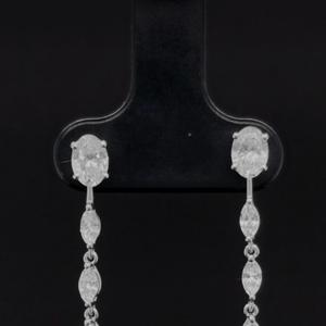 Custom 18k Gold Bling Cz Jewelry Women <b>Earring</b> <b>Stud</b> Diamond Long Tassel Drop <b>Earrings</b> - Product Image 1