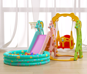 <span class=keywords><strong>Jirafa</strong></span> linda de extensión niños pequeño conjunto de dibujos animados de Niños de juguete de plástico deslizante interior usar juegos de diapositivas - Product Image 4